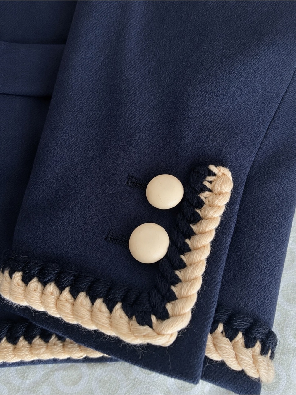 Saint Laurent vintage Rive Gauche Navy Wool
Braided Trim Blazer Made in France - Picture 4 of 8